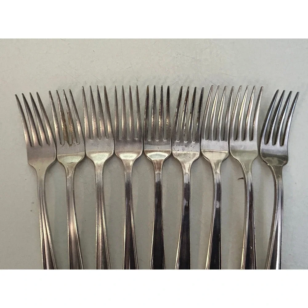 Vintage MC Flatware, Victor S Co. I S, Nine Forks, Restaurant Flatware ,‎